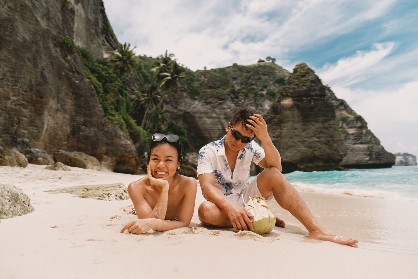 Nusa Penida couple journey of Sze across Atuh, Diamond Beach, and Broken Beach
